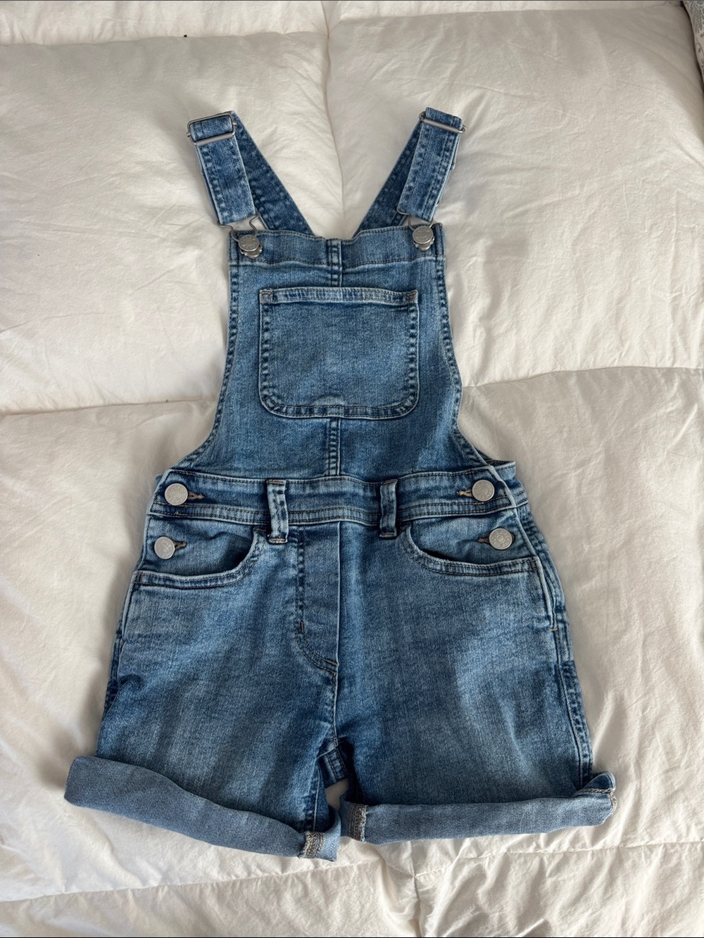J. Crew Kids Blue Denim Short Overalls